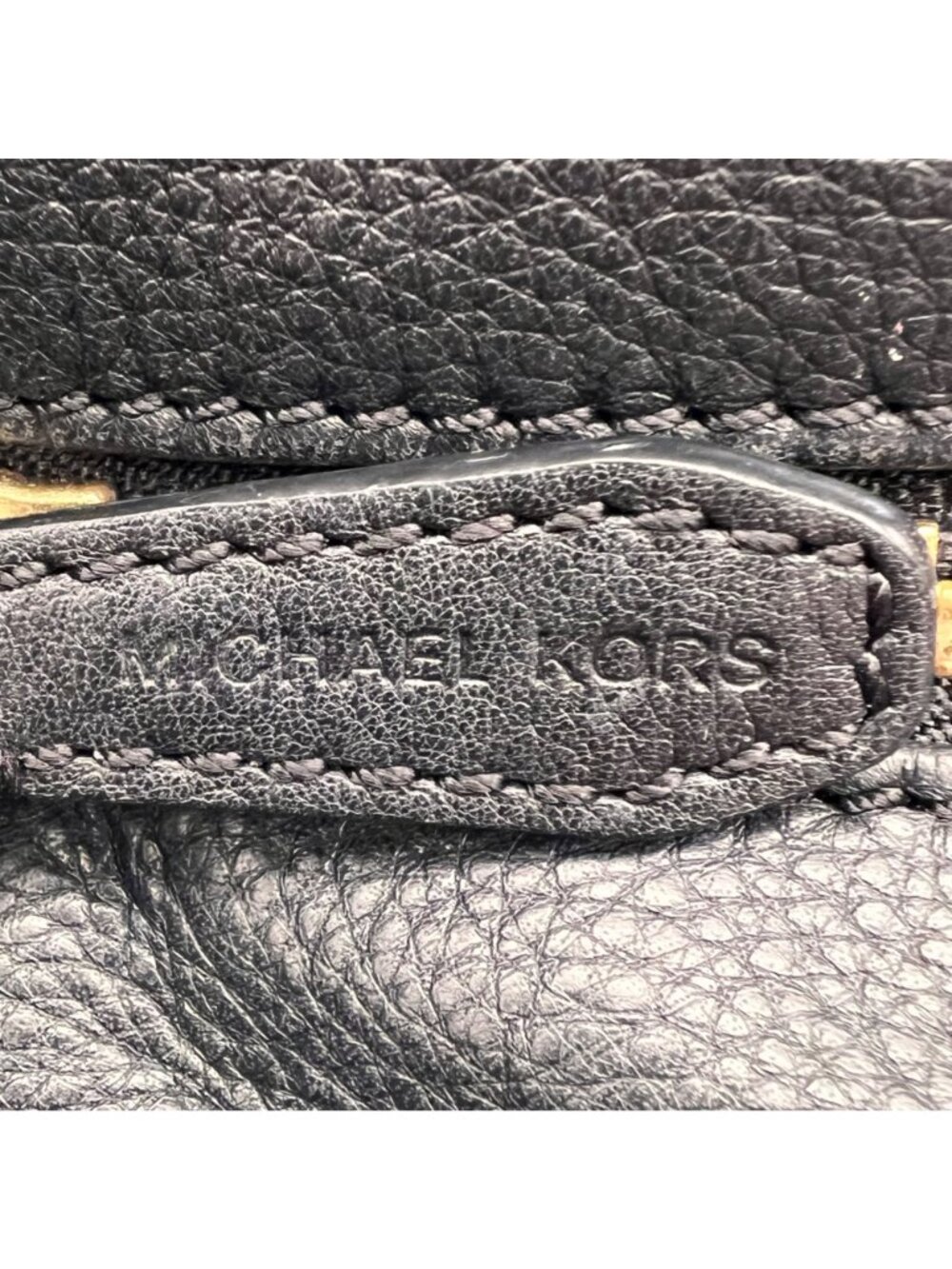 Michael Kors Soft Black Leather Shoulder Bag Purse Gold Tone Hardware 14"x12"x4" - Picture 13 of 15